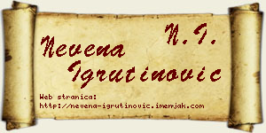 Nevena Igrutinović vizit kartica
